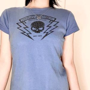 Vintage Harley Davidson Motorcycles Skull Baby Tee